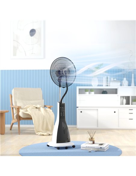 HOMCOM Pedestal Fan with Water Mist Spray, Spray Misting Fan with 75° Oscillation, Tilt Head, 3 Speeds, 3 Modes, 3 Mist, 3L Wate - pic 153035 | FastDaddyshop