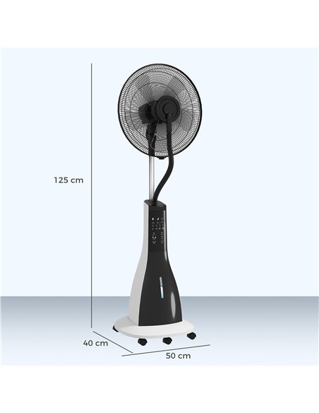 HOMCOM Pedestal Fan with Water Mist Spray, Spray Misting Fan with 75° Oscillation, Tilt Head, 3 Speeds, 3 Modes, 3 Mist, 3L Wate - pic 153036 | FastDaddyshop