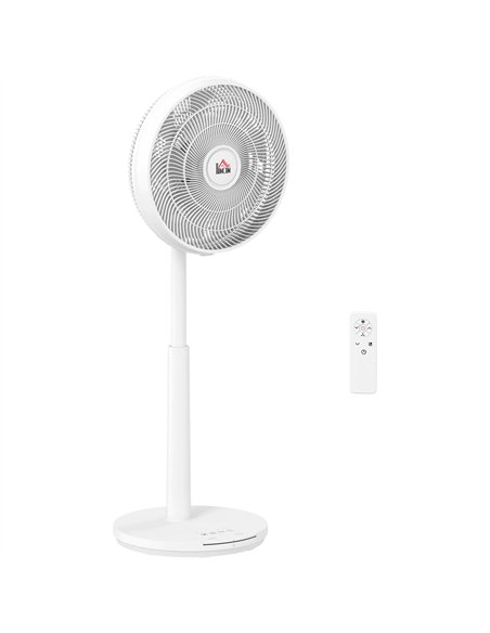 HOMCOM Pedestal Fan with Oscillating, Tilt, Adjustable Height, White - pic 153043 | FastDaddyshop