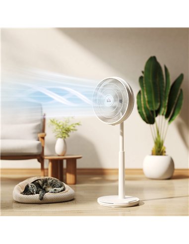 HOMCOM Pedestal Fan with Oscillating, Tilt, Adjustable Height, White
