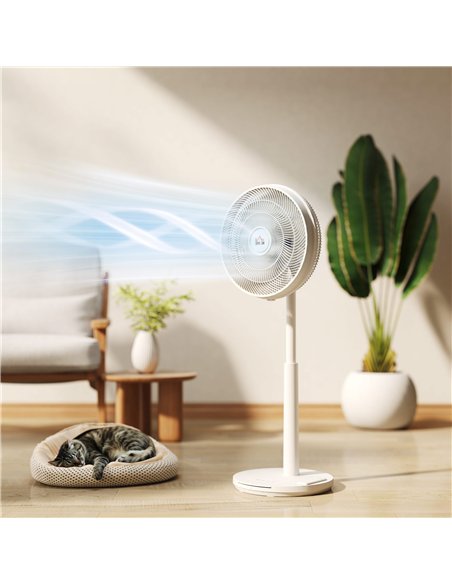 HOMCOM Pedestal Fan with Oscillating, Tilt, Adjustable Height, White - pic 153044 | FastDaddyshop