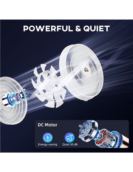 HOMCOM Pedestal Fan with Oscillating, Tilt, Adjustable Height, White - pic 153046 | FastDaddyshop