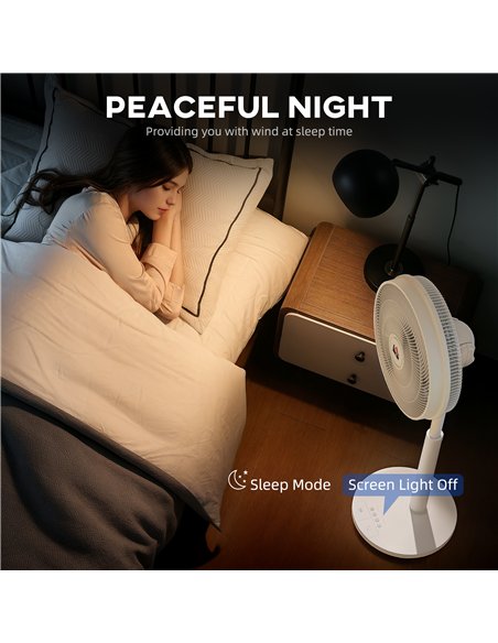 HOMCOM Pedestal Fan with Oscillating, Tilt, Adjustable Height, White - pic 153050 | FastDaddyshop