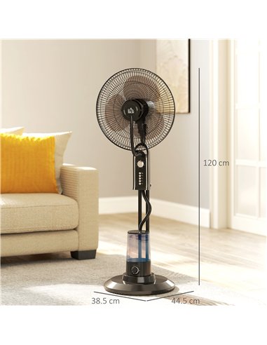 HOMCOM Pedestal Fan with Water Mist Spray, Spray Misting Fan with 70° Oscillation, Tilt Head, 4 Speeds, 3 Modes, Adjustable Mist