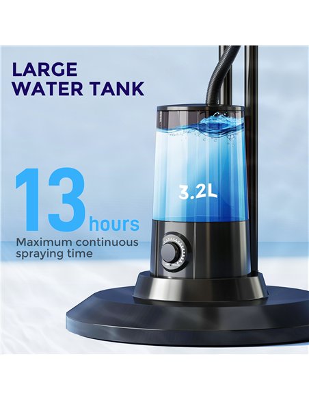 HOMCOM Pedestal Fan with Water Mist Spray, Spray Misting Fan with 70° Oscillation, Tilt Head, 4 Speeds, 3 Modes, Adjustable Mist - pic 153059 | FastDaddyshop