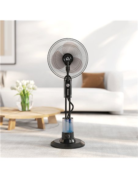 HOMCOM Pedestal Fan with Water Mist Spray, Spray Misting Fan with 70° Oscillation, Tilt Head, 4 Speeds, 3 Modes, Adjustable Mist - pic 153060 | FastDaddyshop