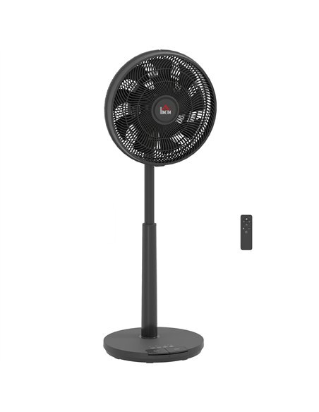 HOMCOM Pedestal Fan with Oscillating, Tilt, Adjustable Height, Black - pic 153061 | FastDaddyshop