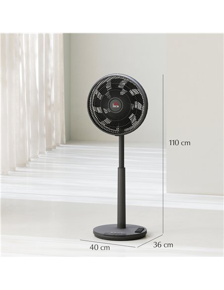 HOMCOM Pedestal Fan with Oscillating, Tilt, Adjustable Height, Black - pic 153063 | FastDaddyshop