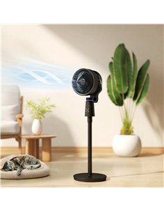 HOMCOM Pedestal Air Circulation Fan with Oscillating, Light Off, Black 2