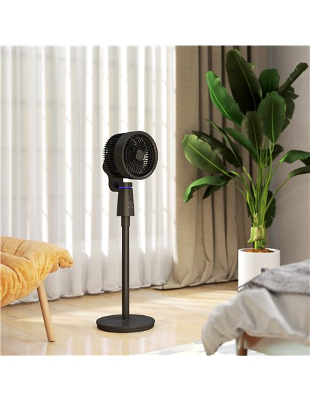 HOMCOM Pedestal Air Circulation Fan with Oscillating, Light Off, Black - pic 153078 | FastDaddyshop