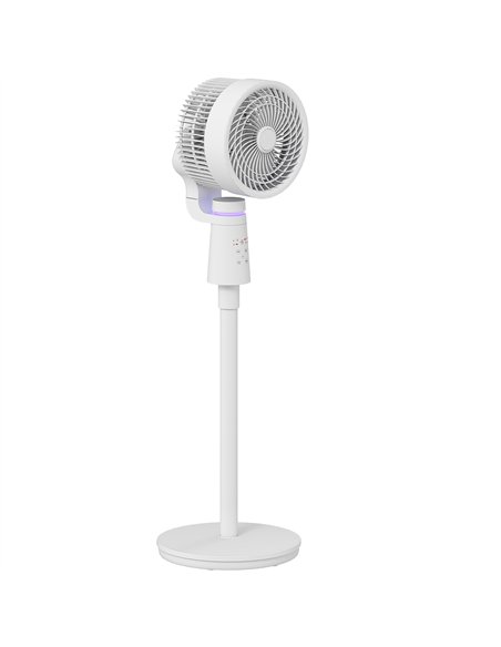 HOMCOM Pedestal Air Circulation Fan with Oscillating, Light Off, White - pic 153079 | FastDaddyshop