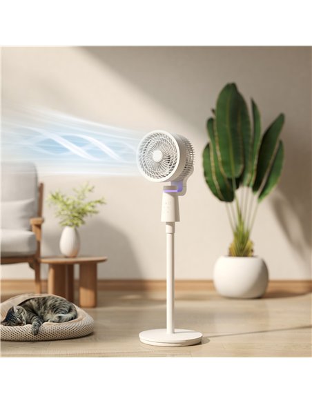 HOMCOM Pedestal Air Circulation Fan with Oscillating, Light Off, White - pic 153080 | FastDaddyshop
