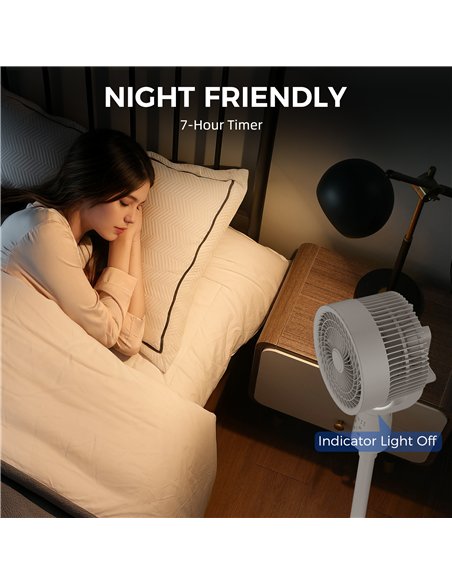 HOMCOM Pedestal Air Circulation Fan with Oscillating, Light Off, White - pic 153084 | FastDaddyshop