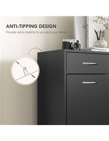 HOMCOM Narrow Shoe Storage with 2 Flip Drawers and Adjustable Shelves Shoe Cabinet Organizer for 12 Pairs of Shoes, Black - pic 153130 | FastDaddyshop