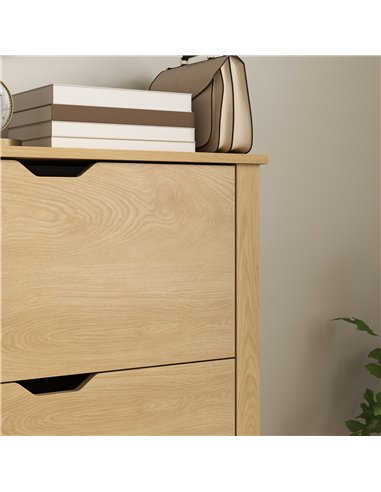 HOMCOM Slim Shoe Cabinet, Narrow Shoe Cupboard with 3 Drawers, Adjustable Shelves for 18 Pairs of Shoes, Natural Wood Finish