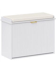 HOMCOM Elegant Six Shoe Bench, with Top Seat - White