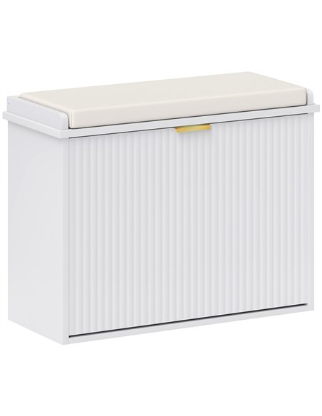 HOMCOM Elegant Six Shoe Bench, with Top Seat - White - pic 153187 | FastDaddyshop
