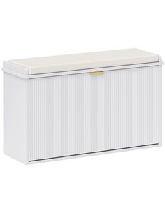 HOMCOM Elegant Eight Shoe Bench, with Top Seat - White