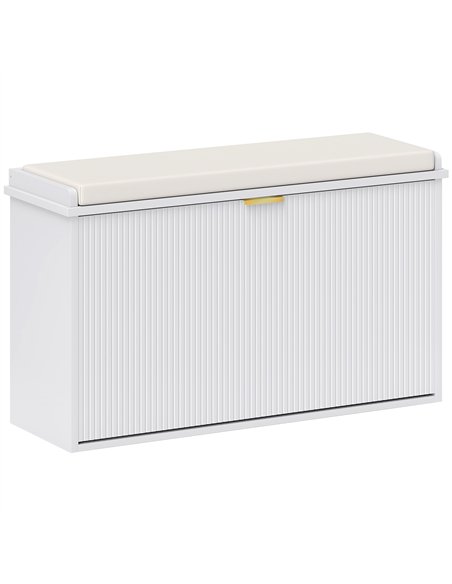 HOMCOM Elegant Eight Shoe Bench, with Top Seat - White - pic 153196 | FastDaddyshop