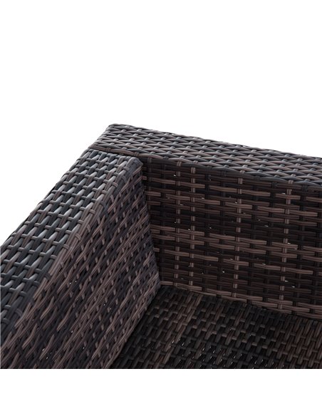 Outsunny 6 PC Outdoor Rattan Sofa Furniture Set with Coffee Table, Pillow Cushion, Brown - pic 15320 | FastDaddyshop