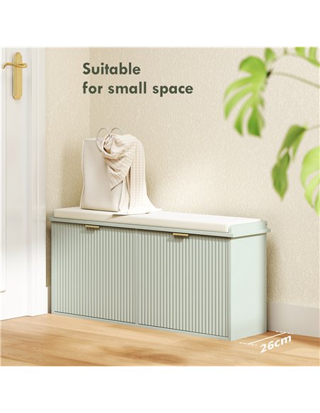HOMCOM Elegant Ten Shoe Bench, with Top Seat - Green - pic 153217 | FastDaddyshop