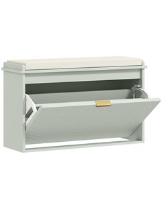 HOMCOM Elegant Eight Shoe Bench, with Top Seat - Green