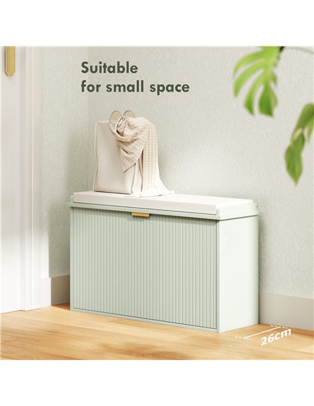 HOMCOM Elegant Eight Shoe Bench, with Top Seat - Green - pic 153226 | FastDaddyshop