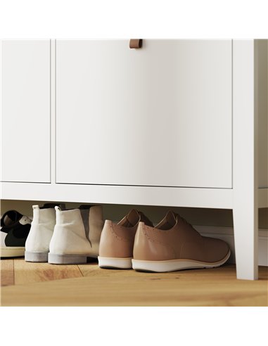 HOMCOM Modern Four-Drawer Shoe Cabinet - White