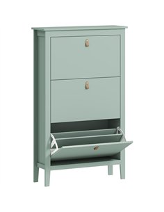 HOMCOM Modern Three-Drawer Shoe Cabinet - Green