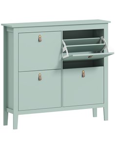 HOMCOM Modern Four-Drawer Shoe Cabinet - Green