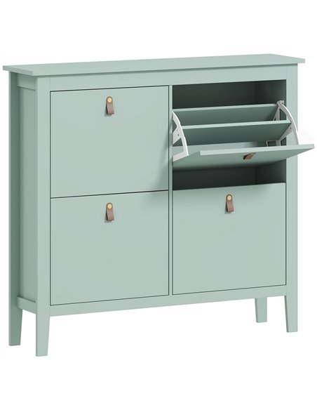 HOMCOM Modern Four-Drawer Shoe Cabinet - Green - pic 153259 | FastDaddyshop