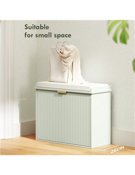 HOMCOM Elegant Six Shoe Bench, with Top Seat - Green - pic 153271 | FastDaddyshop