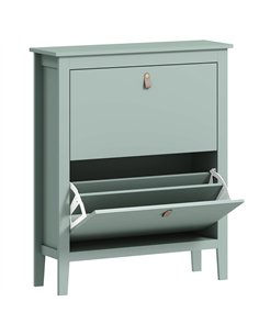 HOMCOM Modern Two-Drawer Shoe Cabinet - Green