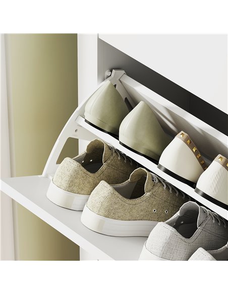 HOMCOM Modern Two-Drawer Shoe Cabinet - White - pic 153294 | FastDaddyshop
