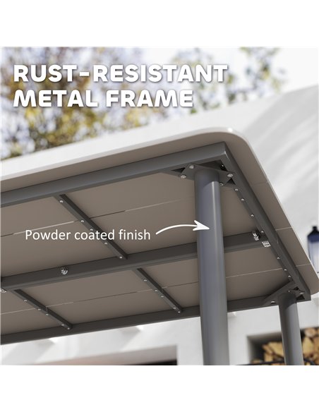 Outsunny Garden Table, Outdoor Dining Table for 6 People, 160 x 90 x 74 cm, with Rust Resistant Metal Frame, WPC Top, for Balcon - pic 153425 | FastDaddyshop
