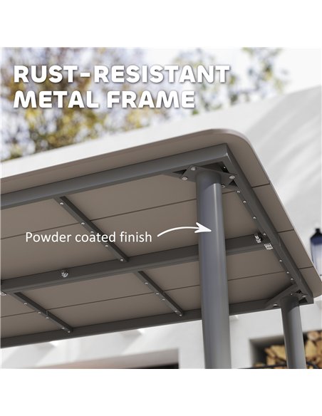 Outsunny Garden Table, Outdoor Dining Table for 6 People, 160 x 90 x 74 cm, with Rust Resistant Metal Frame, WPC Top, for Balcon - pic 153434 | FastDaddyshop