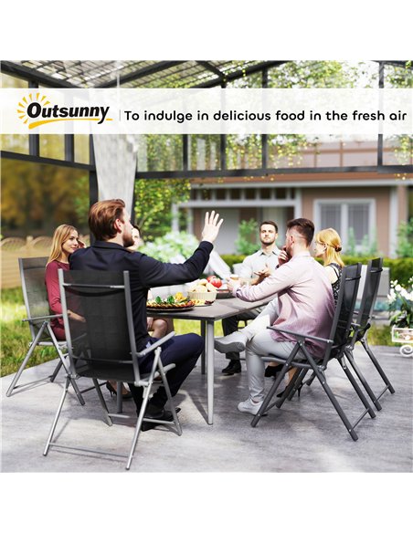 Outsunny Garden Table, Outdoor Dining Table for 6 People, 160 x 90 x 74 cm, with Rust Resistant Metal Frame, WPC Top, for Balcon - pic 153438 | FastDaddyshop