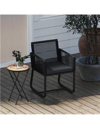Outsunny Mosaic Outdoor Garden Table, 35.5cm Round Folding Coffee Table with Metal Frame for Balcony Terrace, Orange