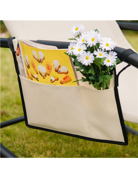 Outsunny Outdoor Garden Rocking Chair, Patio Sun Lounger Rocker Chair with Breathable Mesh Fabric, Removable Headrest Pillow, Ar - pic 153500 | FastDaddyshop