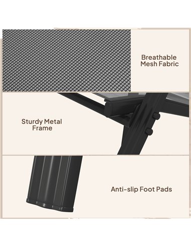 Outsunny Set of Four Stackable Mesh Seat Chairs - Black