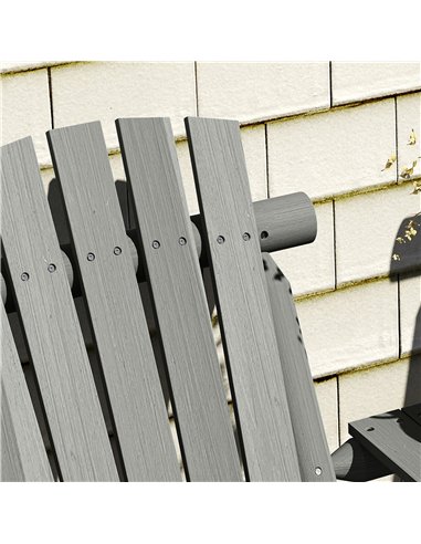 Outsunny Wood Patio Chair Bench 2 Seats w/ Centre Coffee Table, Garden Bench, Grey
