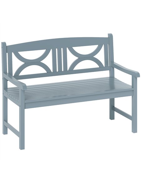 Outsunny 2-Seater Wooden Garden Bench Outdoor Patio Loveseat for Porch, Grey - pic 153565 | FastDaddyshop