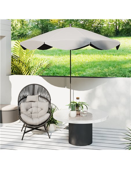 Outsunny Standing Rattan Egg Chair Outdoor, Oversized Wicker Garden Egg Chair with Thick Tufted Cushion, Headrest, Steel Frame,  - pic 153616 | FastDaddyshop