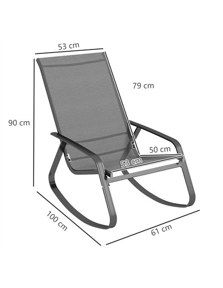 Outsunny Rocking Garden Chair - Grey - pic 153639 | FastDaddyshop