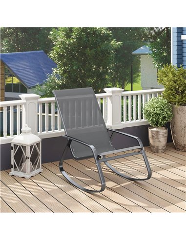 Outsunny Rocking Garden Chair - Grey