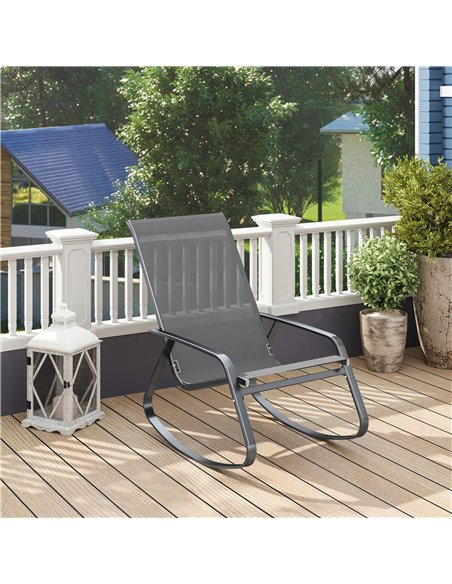 Outsunny Rocking Garden Chair - Grey - pic 153644 | FastDaddyshop