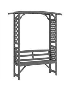Outsunny Garden Bench, Wooden Garden Arbour with Seat for Vines/Climbing Plants, Grey