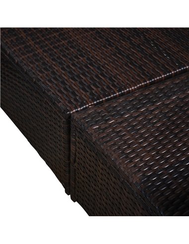 Outsunny 6-Seater Rattan Sofa Furniture Set with Cushions, Steel Frame, Brown