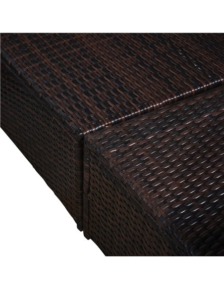 Outsunny 6-Seater Rattan Sofa Furniture Set with Cushions, Steel Frame, Brown - pic 15367 | FastDaddyshop