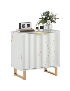 HOMCOM Elegant Storage Sideboard - White/Gold-Tone